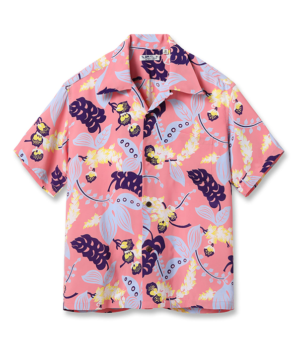 SUN SURF SUN SURF Aloha shirt L Rayon RED Total pattern
